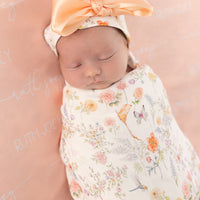 Personalized Baby Swaddle – Floral Baby Blanket | Bailey Floral Soft Breathable Fabric Wrap