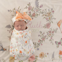 Personalized Baby Swaddle – Floral Baby Blanket | Bailey Floral Soft Breathable Fabric Wrap