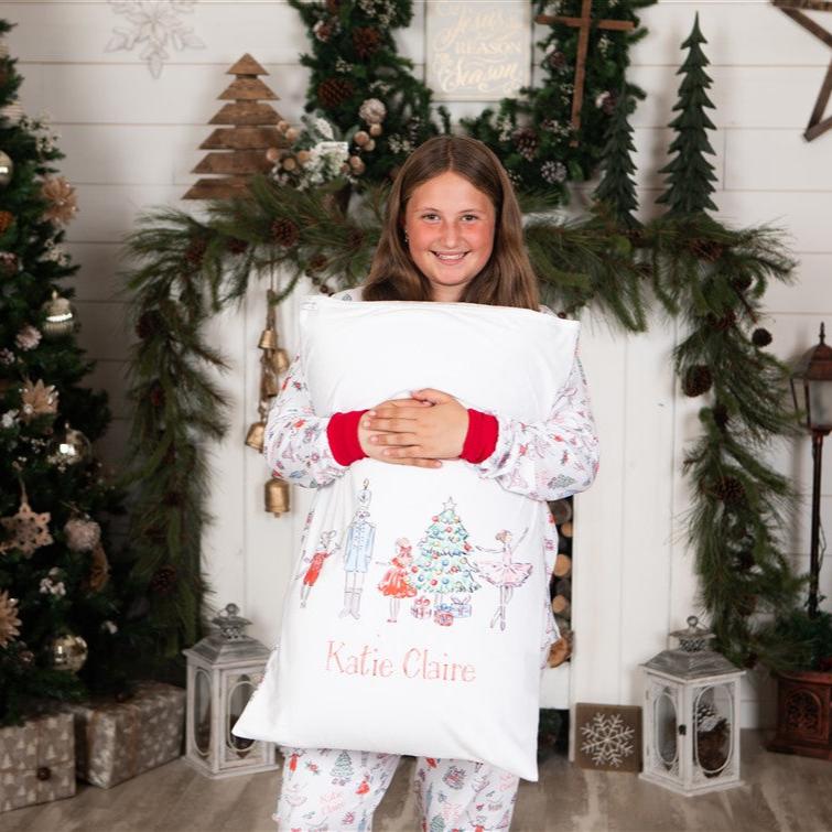 Personalized Christmas Pillowcase - Clara Nutcracker Ballet Gift Sack | Soft Minky Fabric