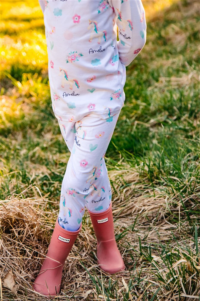 Whimsy Unicorn Girl Pajamas - Soft, Personalized PJ's