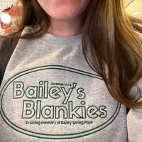 Bailey's Blankies Gray Crewneck Embroidered Sweatshirt