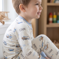 Airplane Pajamas Custom Made With Name Little Boy PJ's