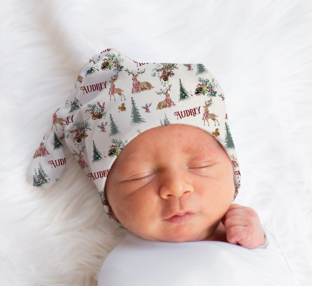 Christmas in the Forest Knotted Baby Gown