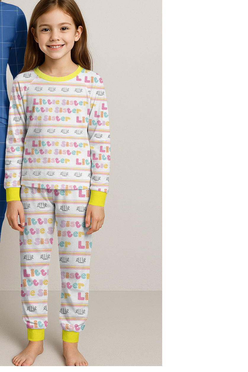 Sibling Set Pajamas – Personalized Kids Matching Pajamas With Soft Stretchy Fabric