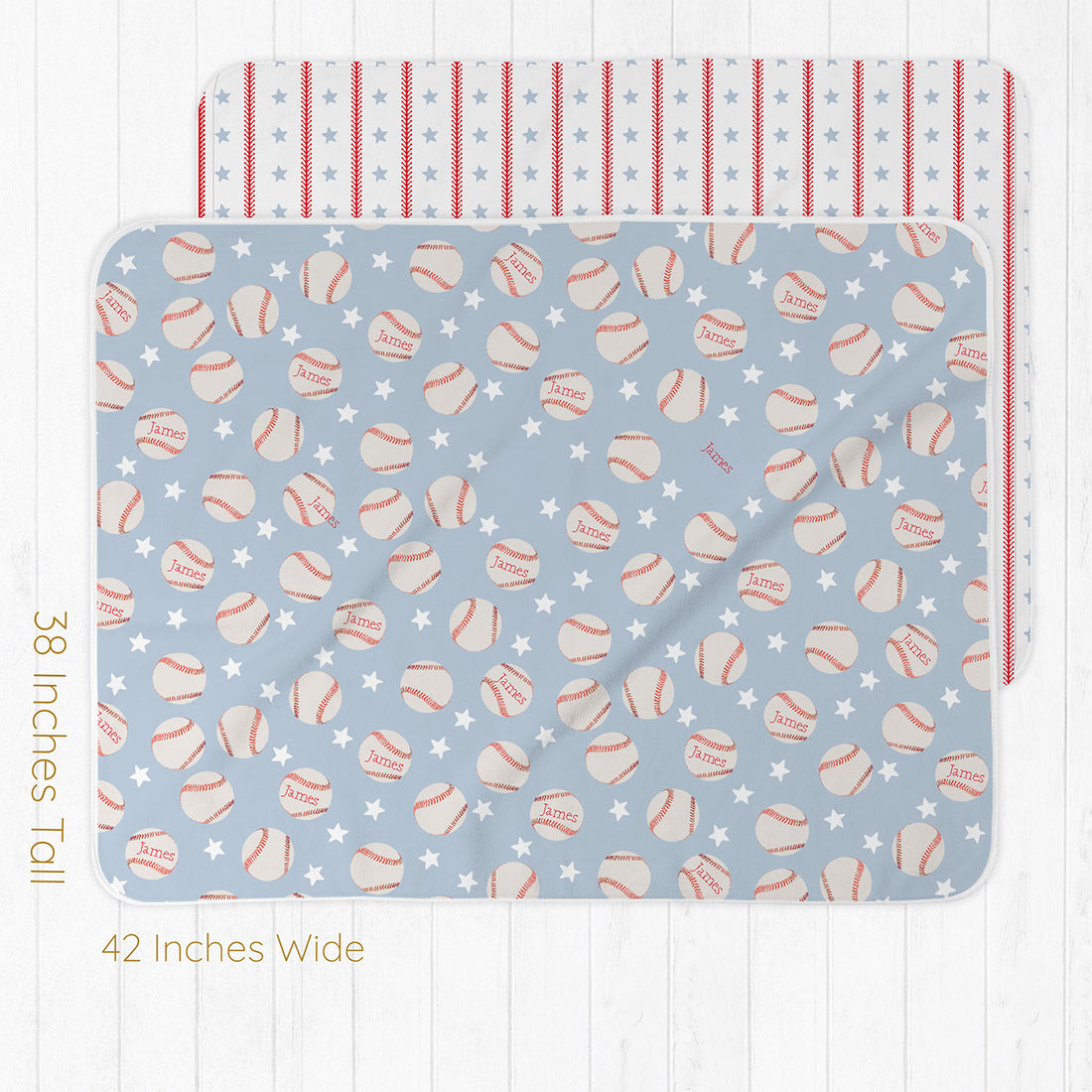 Little Slugger Stretchy Swaddle - Personalized Baby Boy Baseball Blanket