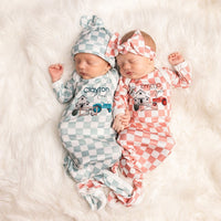 Friendly Farm Knotted Baby Gown