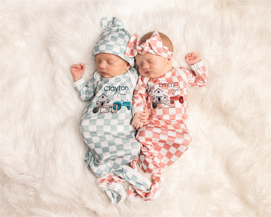 Newborn Personalized Blankets Farm Set Swaddle