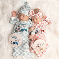 Friendly Farm Knotted Baby Gown