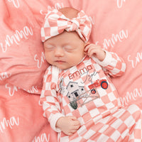 Friendly Farm Knotted Baby Gown