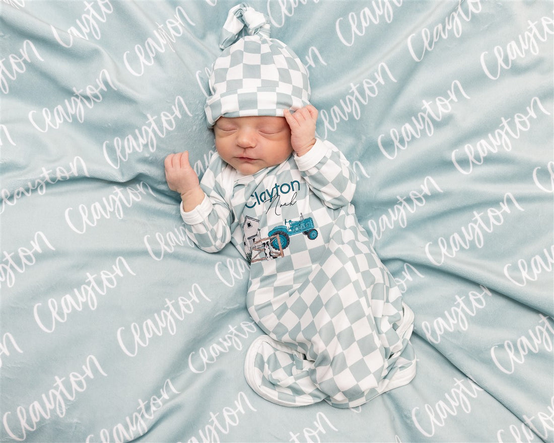 Friendly Farm Knotted Baby Gown