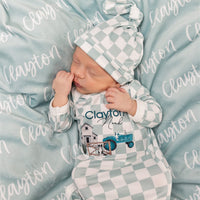 Friendly Farm Knotted Baby Gown