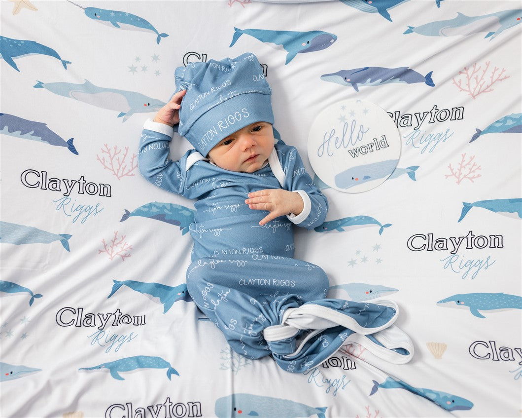 Whales Stretchy Swaddle