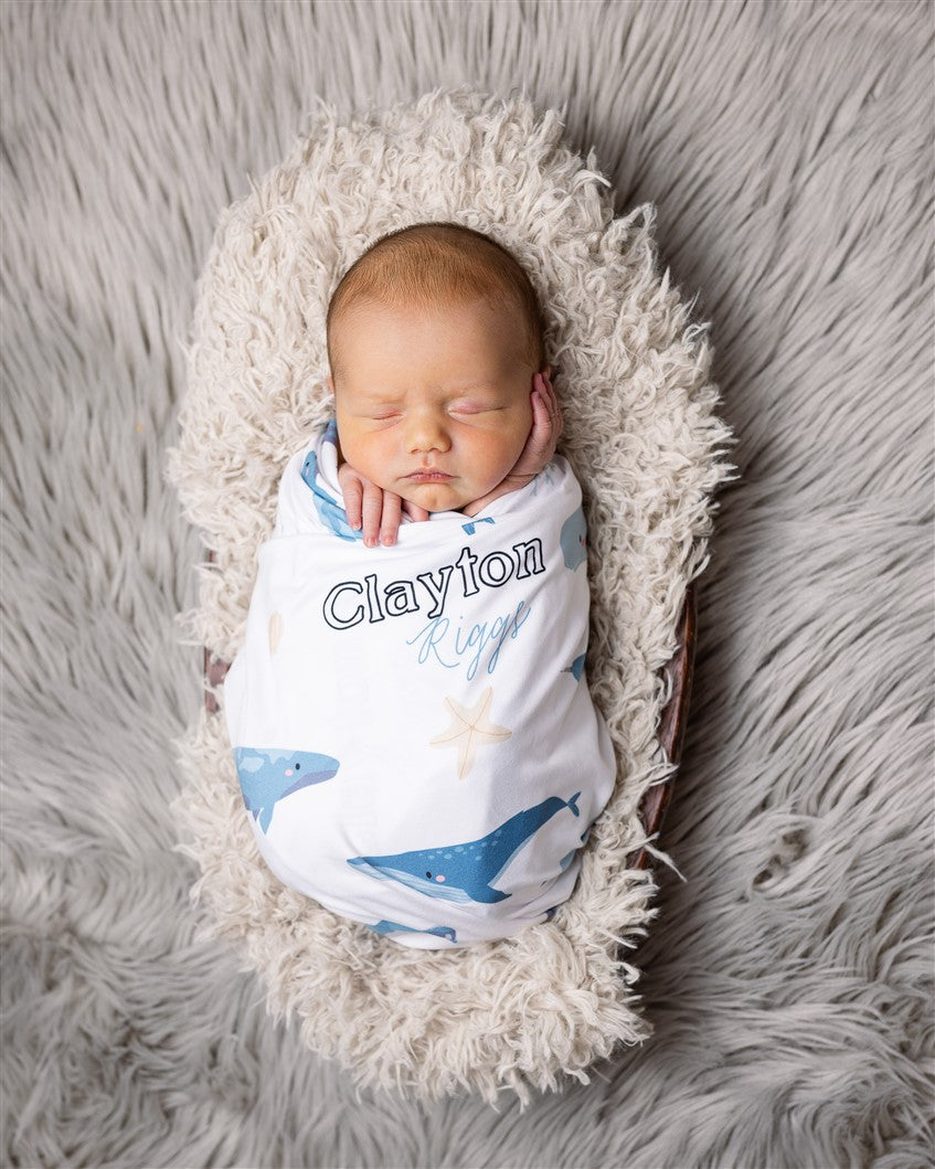 Whales Stretchy Swaddle
