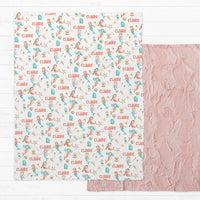 Magic Mermaids Personalized Throw Blanket – Teal & Pink Plush Minky for Girls