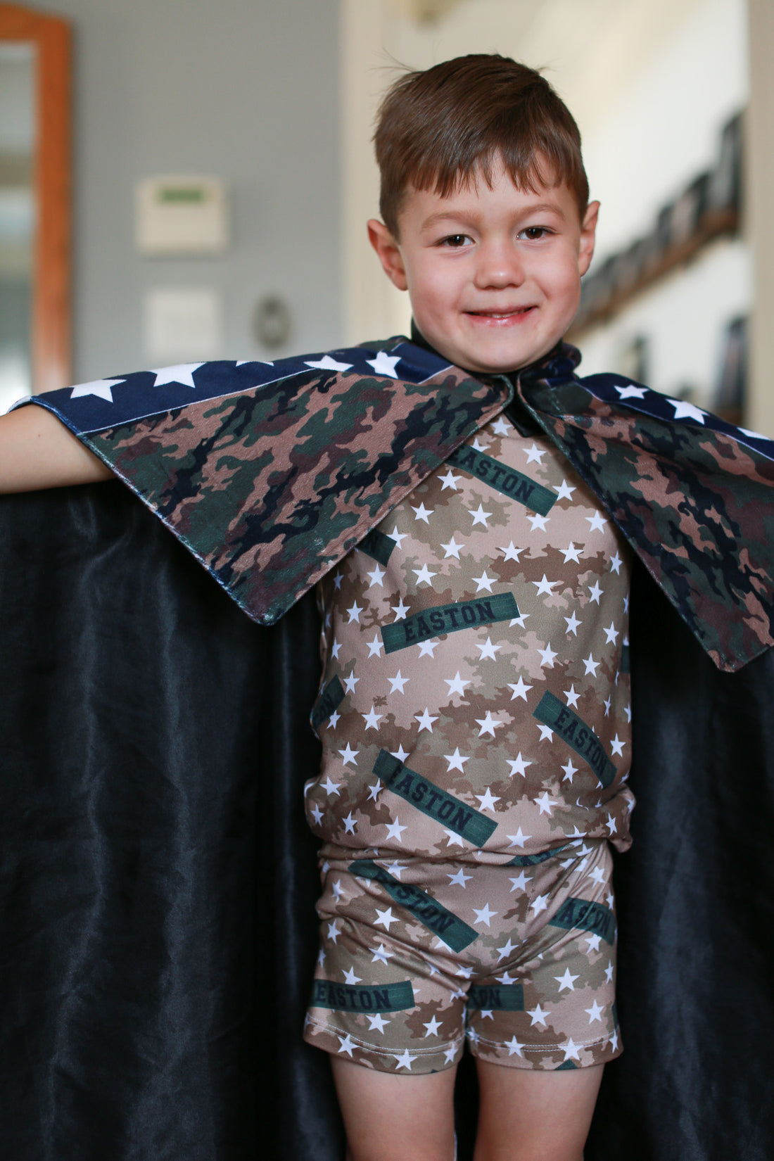 Military Blanket Cape – Personalized Kids Blanket Cape with Soft Satin Lining