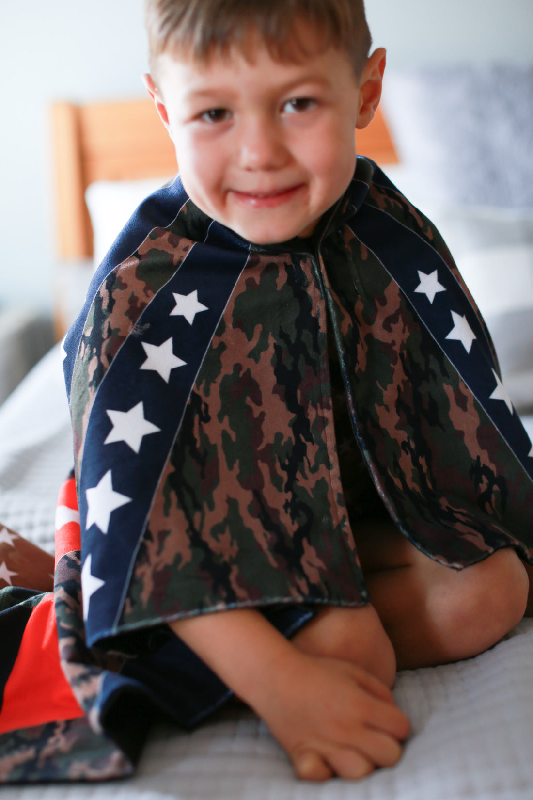 Military Blanket Cape – Personalized Kids Blanket Cape with Soft Satin Lining