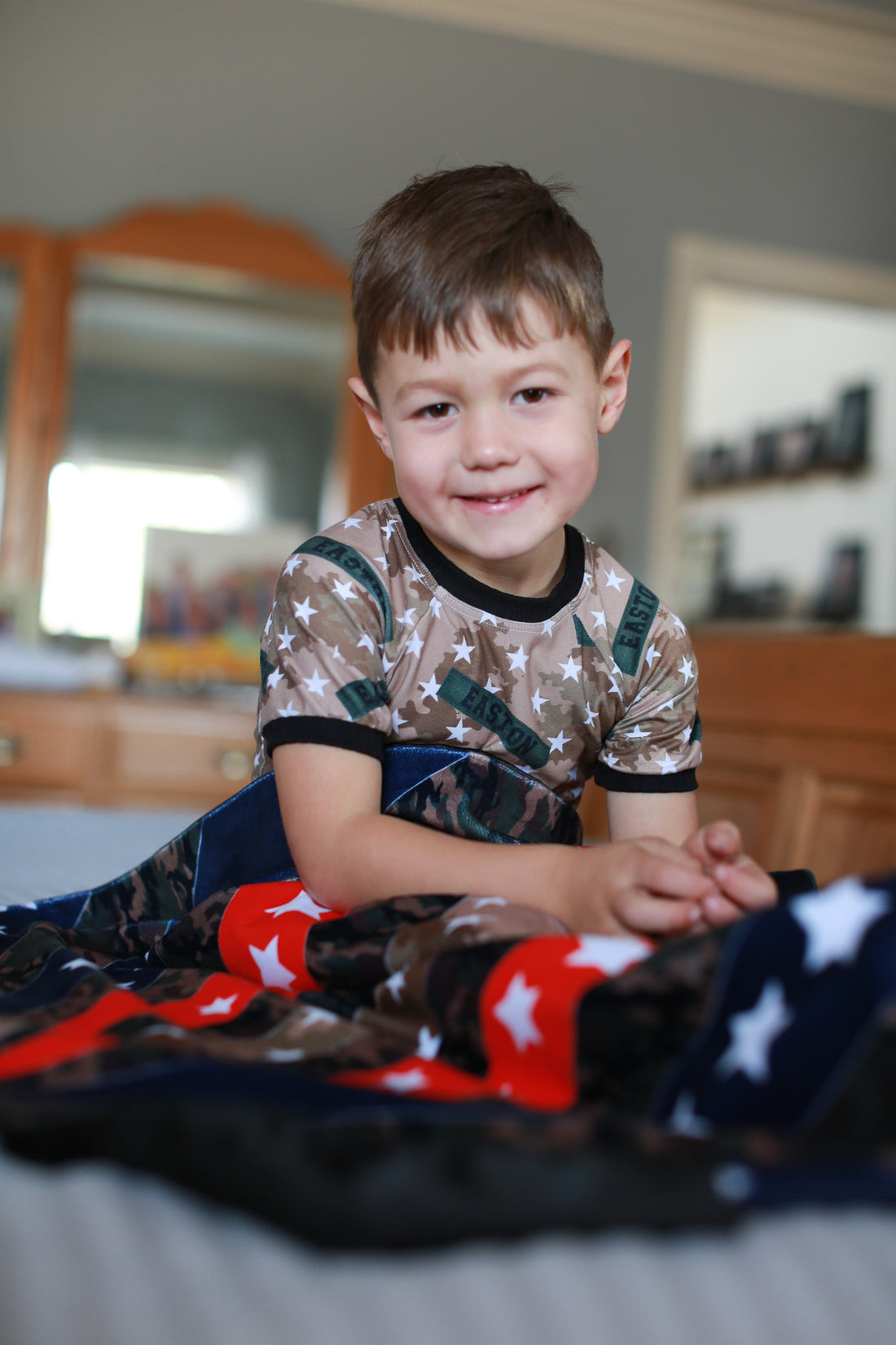 Military Blanket Cape – Personalized Kids Blanket Cape with Soft Satin Lining