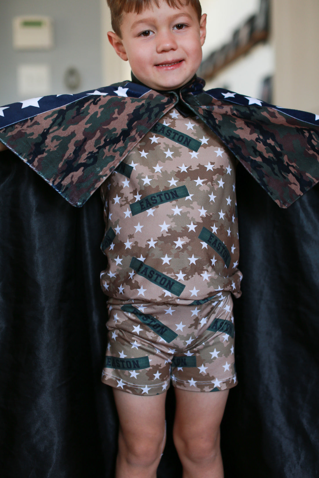 Military Blanket Cape – Personalized Kids Blanket Cape with Soft Satin Lining