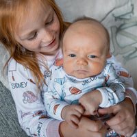 Football Pajamas For Boy and Girl Pink and Blue Personalized Football PJ's