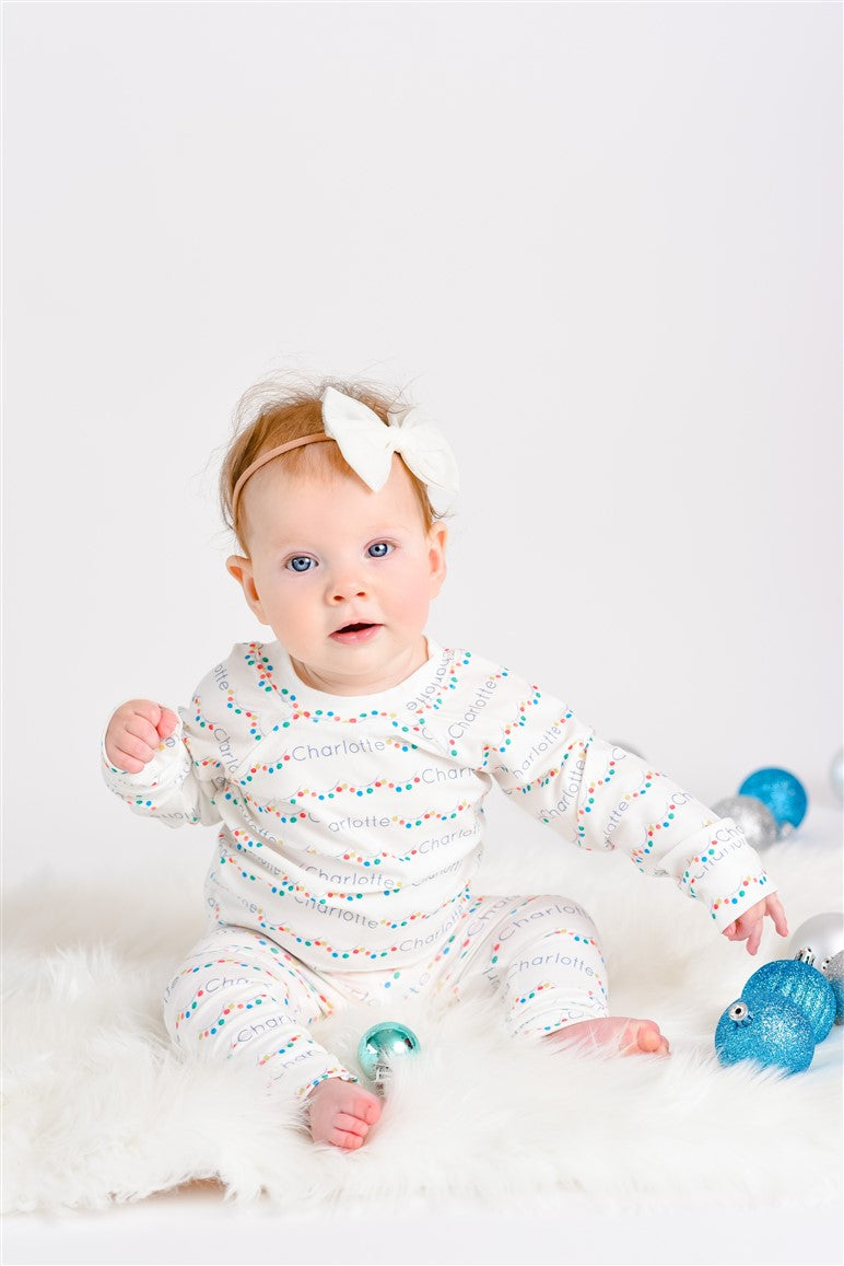 Holiday Lights Pajamas - Kids Christmas Sleepwear | Soft Polyester PJs Set