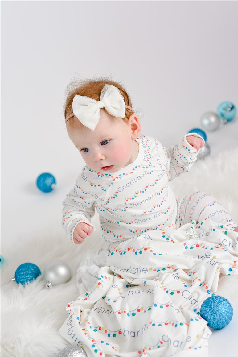 Holiday Lights Pajamas - Kids Christmas Sleepwear | Soft Polyester PJs Set