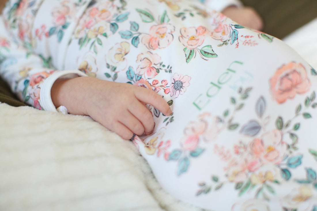 Baby Girl Gown – Soft Pink Floral Infant Gown With Personalized Name