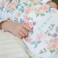 Baby Girl Gown – Soft Pink Floral Infant Gown With Personalized Name