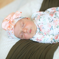 Baby Girl Gown – Soft Pink Floral Infant Gown With Personalized Name