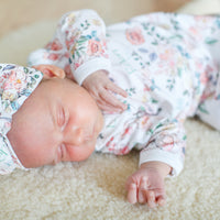 Baby Girl Gown – Soft Pink Floral Infant Gown With Personalized Name