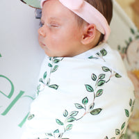Personalized Baby Swaddle | Soft Pink Floral Baby Swaddle Blanket Wrap