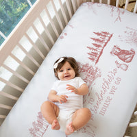 Cottage-Core Crib Sheet – Fitted Baby Sheet with Vintage Woodland Nursery Decor For Grandmother's House