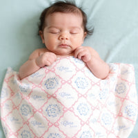 Pink Heirloom Bows Stretchy Swaddle Blanket