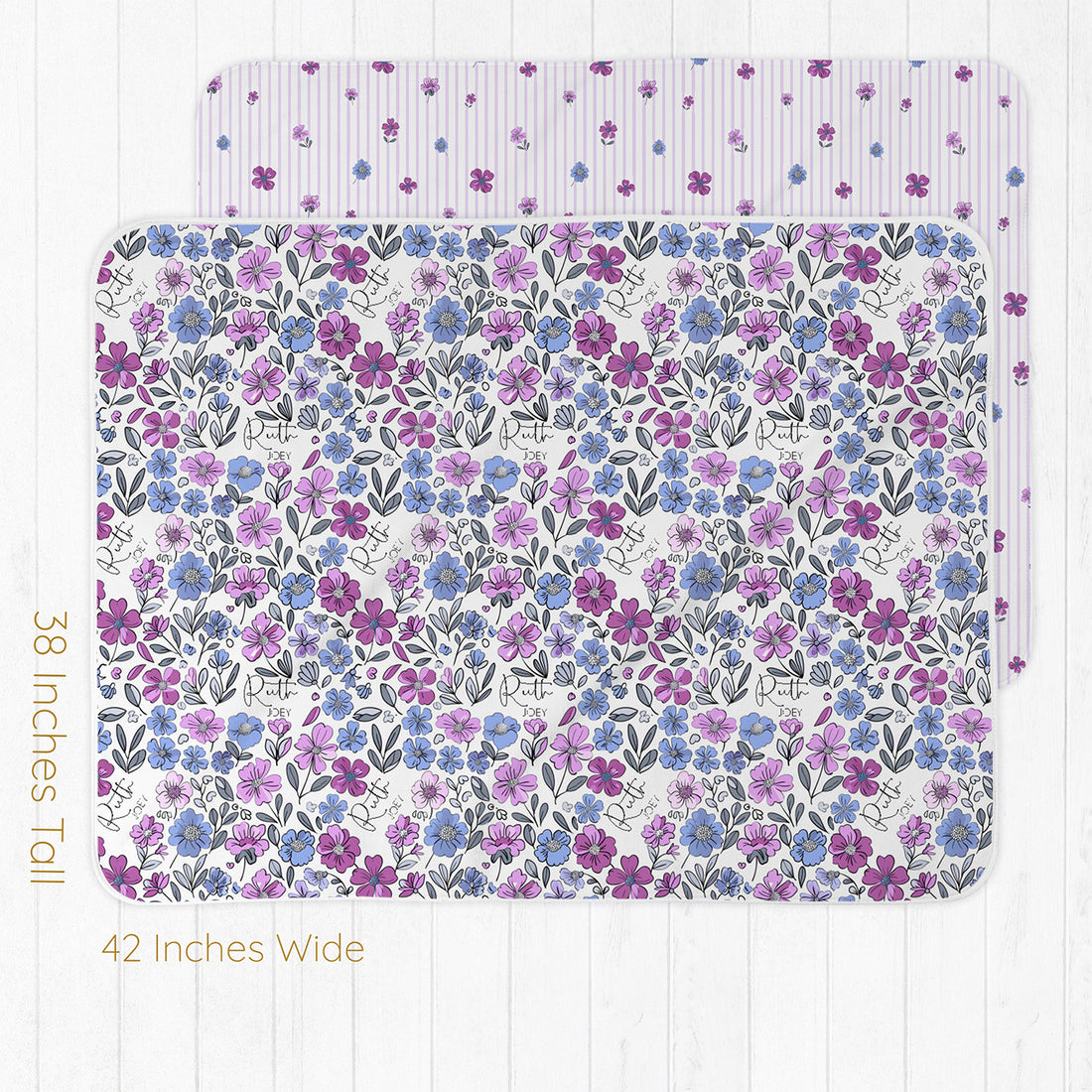 Baby Girl Gift Set – Personalized Floral Baby Outfit with Cozy Gown & Swaddle