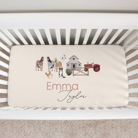 Friendly Farm Personalized Custom Crib Sheet