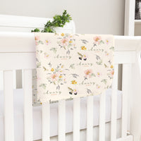 Stretchy Swaddle Blanket – Personalized Floral Baby Name Blanket, Soft Polyester Jersey