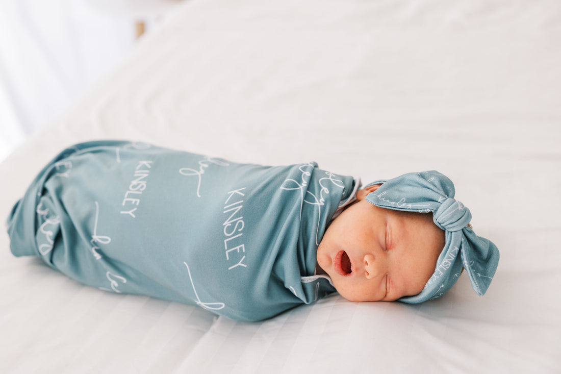 Camden Ocean Blue Stretchy Swaddle