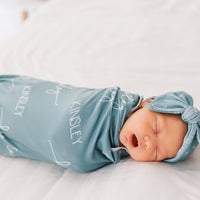 Camden Ocean Blue Stretchy Swaddle