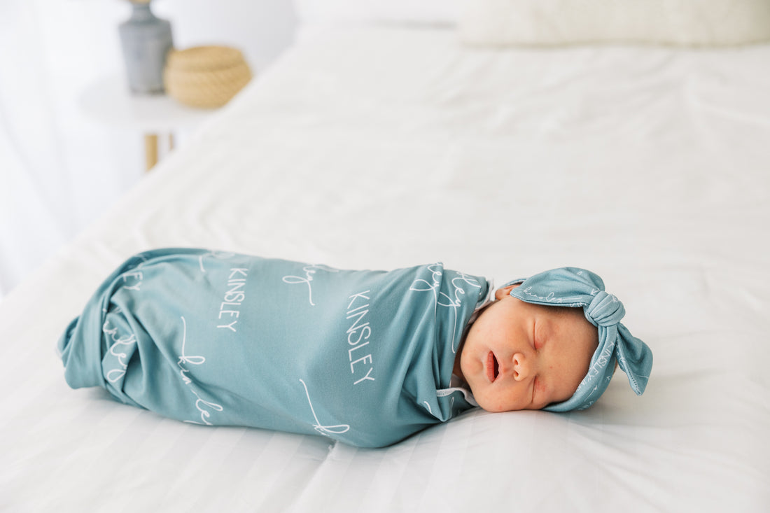 Camden Ocean Blue Stretchy Swaddle