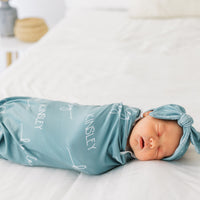 Camden Ocean Blue Stretchy Swaddle