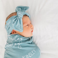 Camden Ocean Blue Stretchy Swaddle
