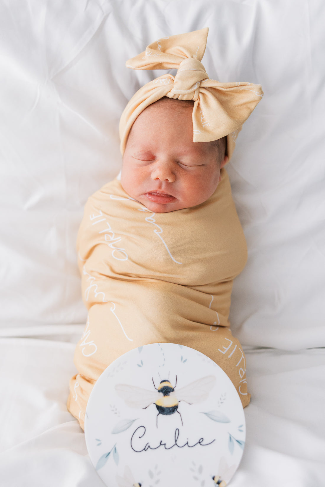 Camden Honey Yellow Stretchy Swaddle