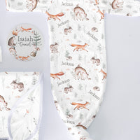 Woodland Baby Gift Set – James Forest Take Me Home Outfit with Swaddle, Gown & Hat