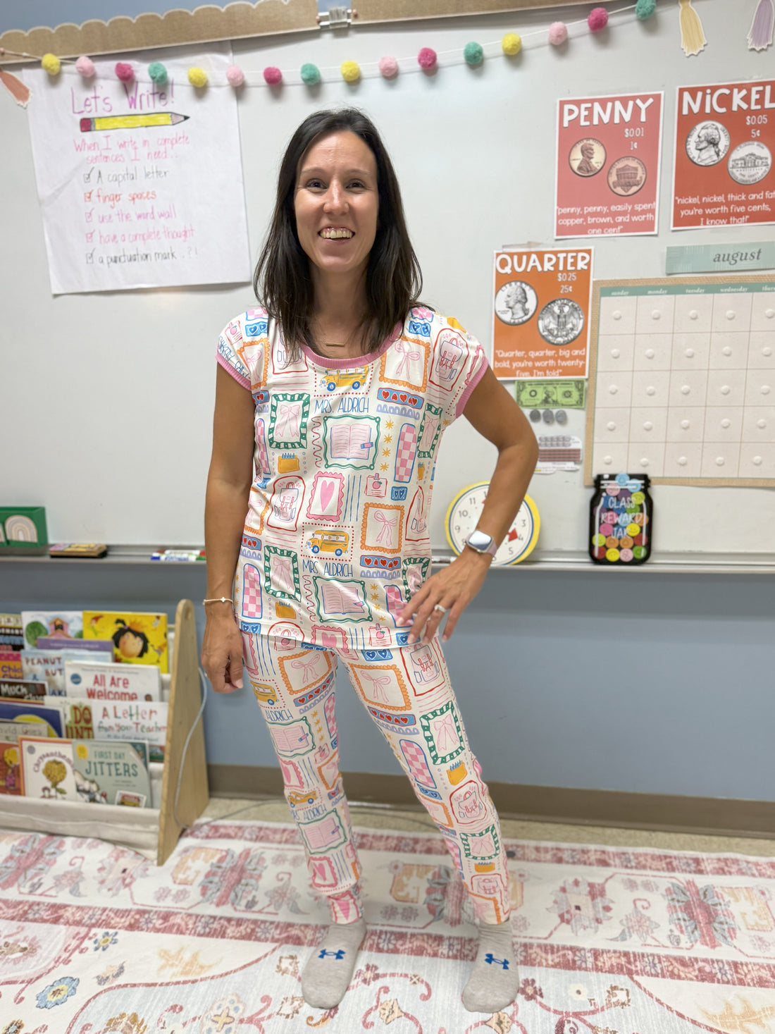 Teacher Pajamas - Personalized Custom Name Pajamas for Women | Cozy Sleepwear Gift