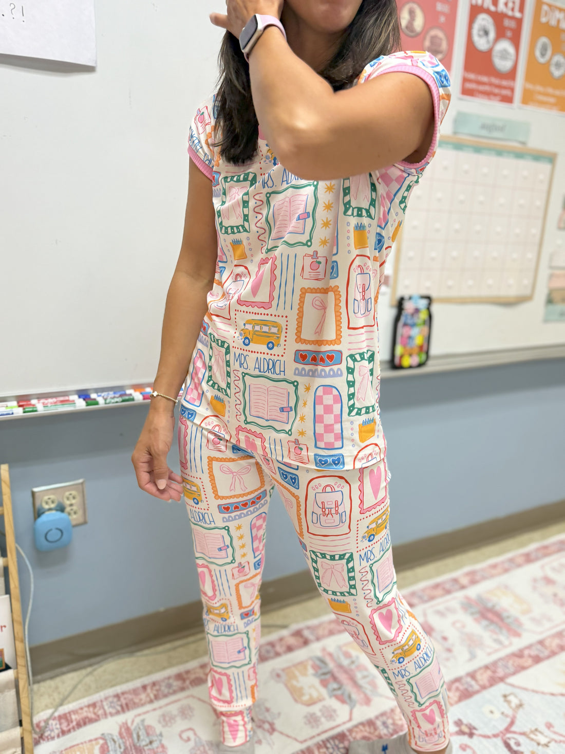 Teacher Pajamas - Personalized Custom Name Pajamas for Women | Cozy Sleepwear Gift