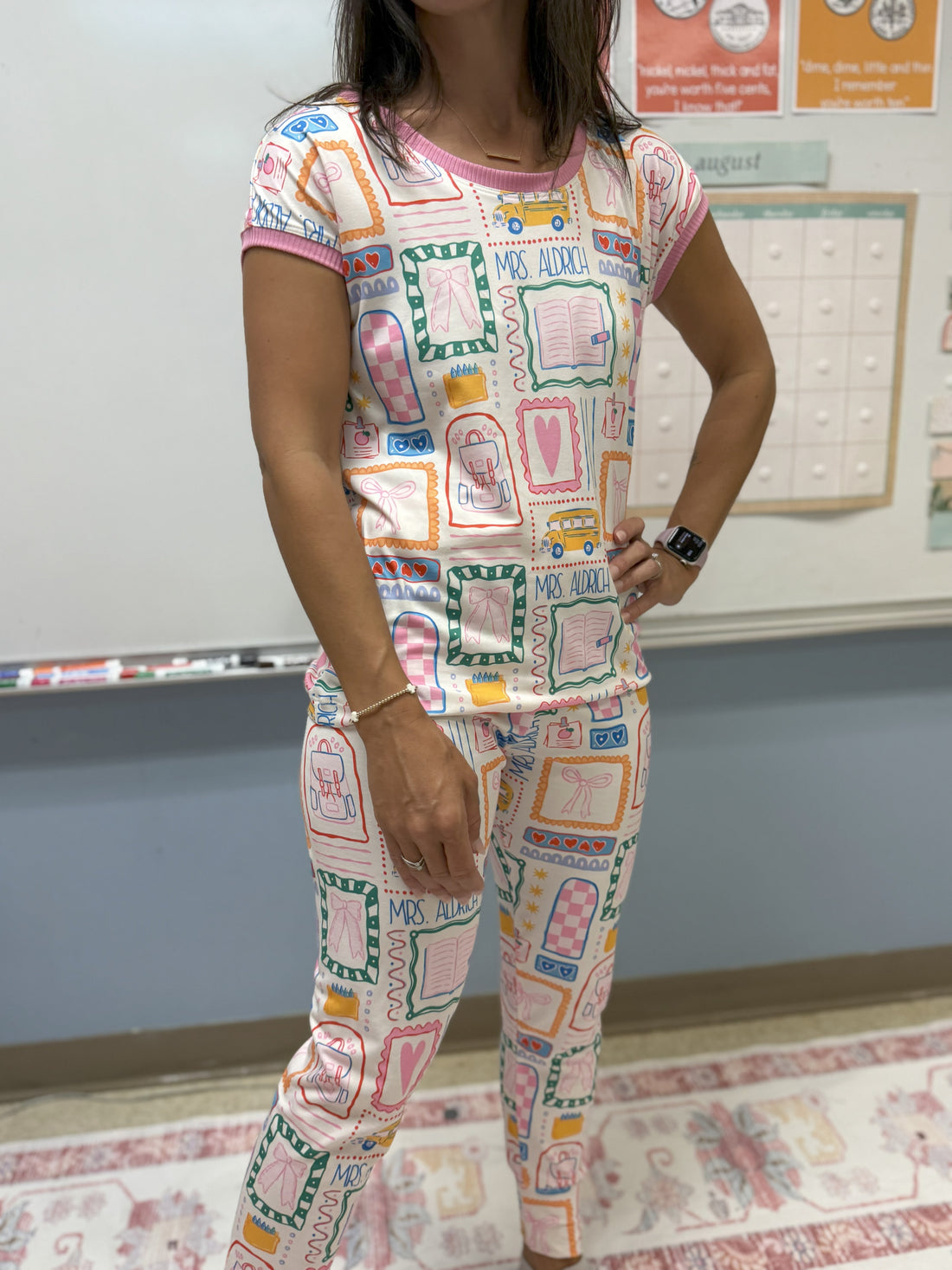 Teacher Pajamas - Personalized Custom Name Pajamas for Women | Cozy Sleepwear Gift