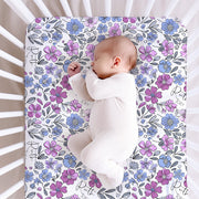 Violet Fields Floral Personalized Crib Sheet