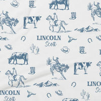 Cowboy Print Personalized Pajamas for Boys, Soft Knit, Fun Western PJ’s Ages 2-14