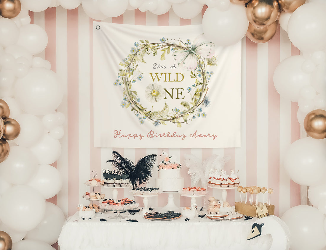 Wildflower "Wild ONE" First Birthday Girl Banner