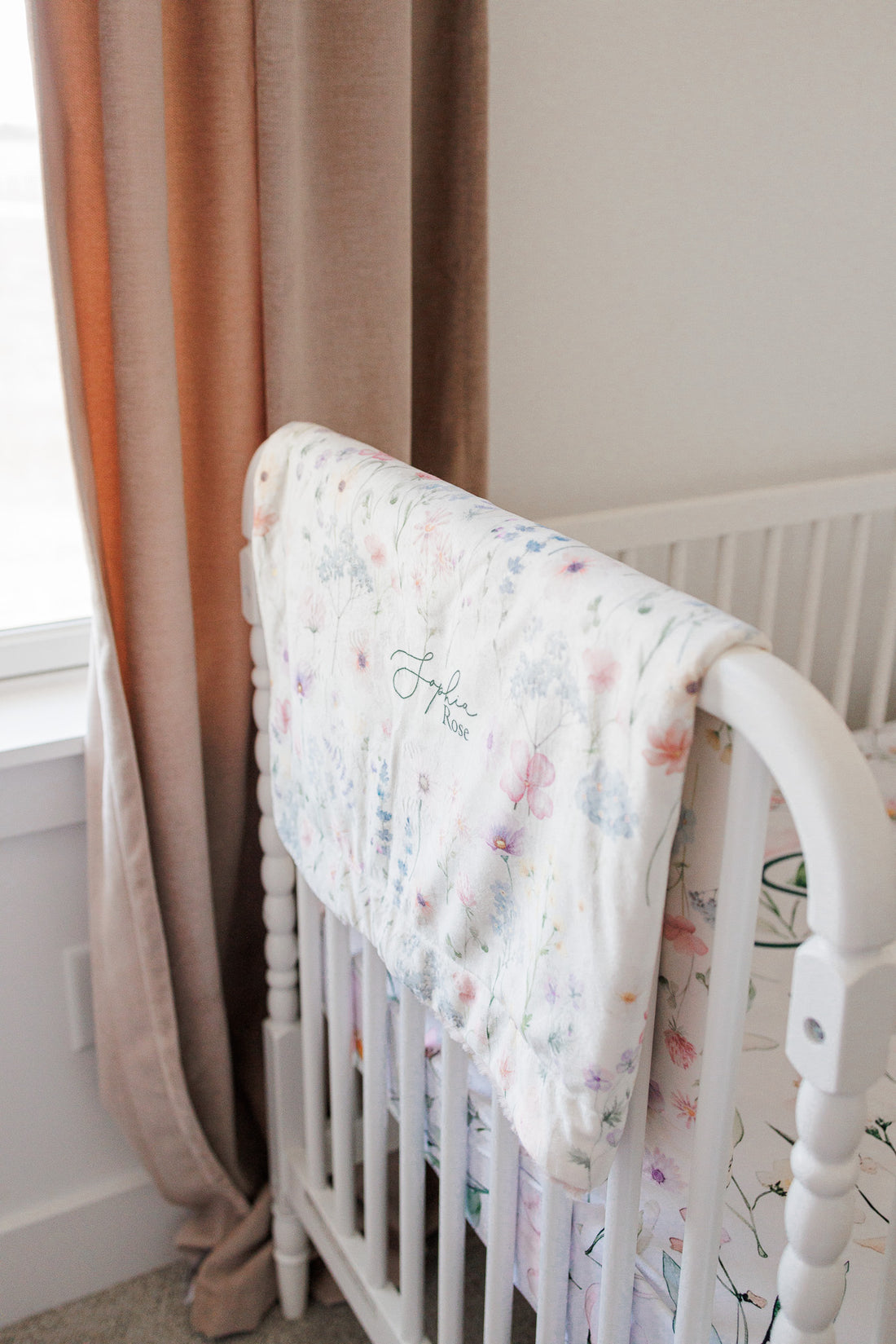 Personalized Baby Blanket – Wildflower Minky Baby Deluxe Cozy Plush Stroller Blanket