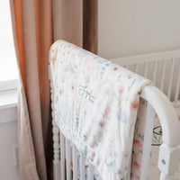 Personalized Baby Blanket – Wildflower Minky Baby Deluxe Cozy Plush Stroller Blanket